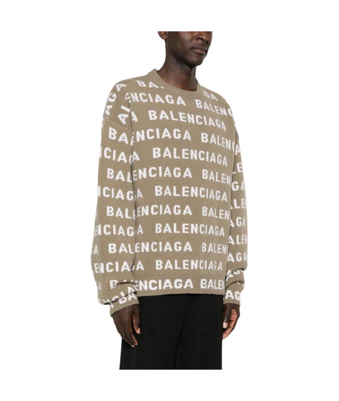 BALENCIAGA Коричневый кашемировый джемпер / свитер, фото 3