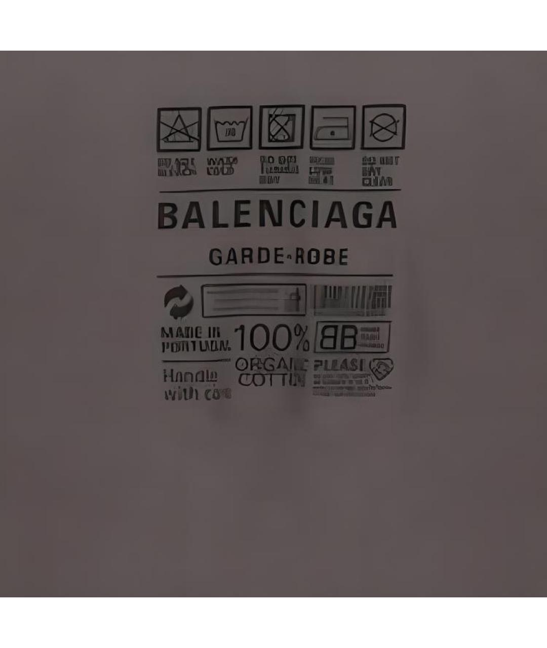 BALENCIAGA Серая хлопковая футболка, фото 7