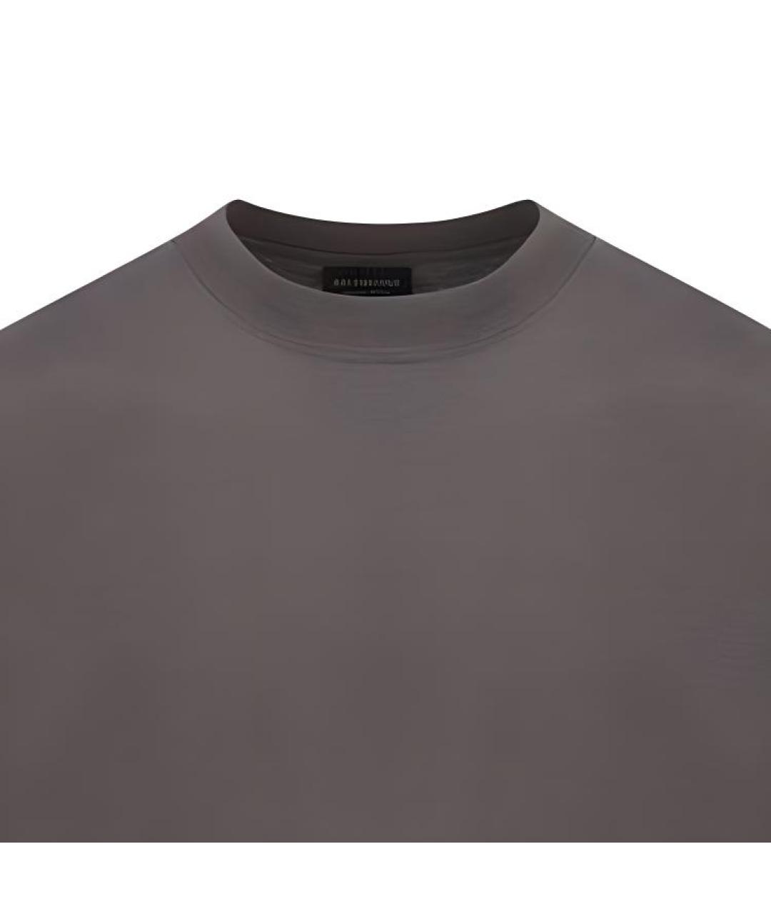 BALENCIAGA Серая хлопковая футболка, фото 6