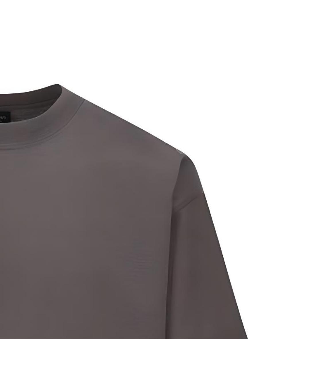 BALENCIAGA Серая хлопковая футболка, фото 4