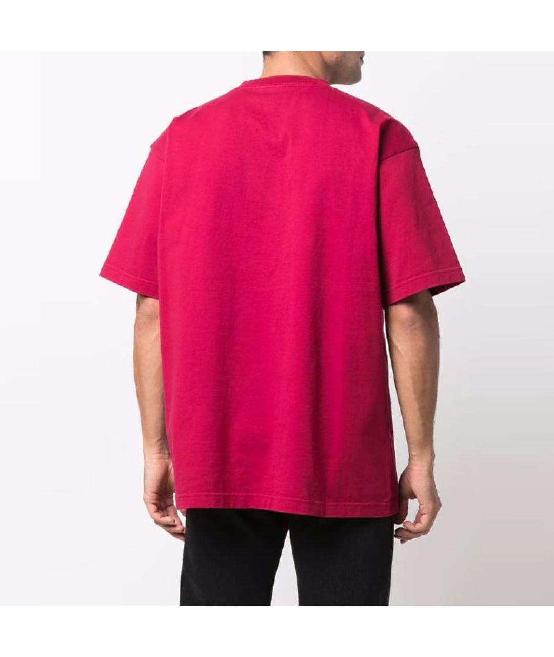 BALENCIAGA Красная хлопковая футболка, фото 5