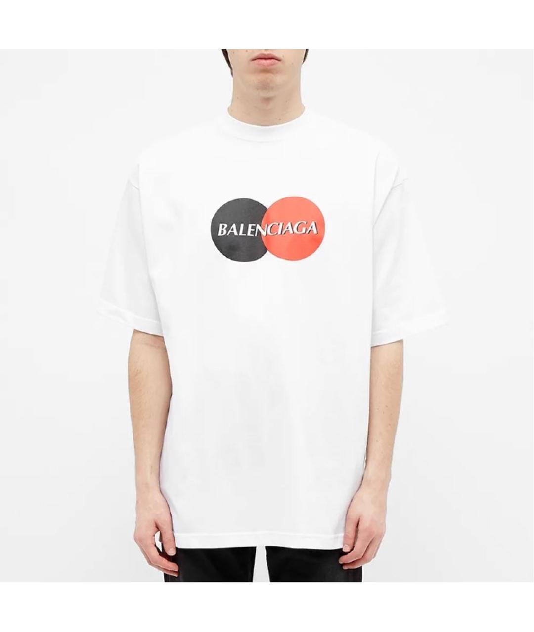 BALENCIAGA Белая хлопковая футболка, фото 2