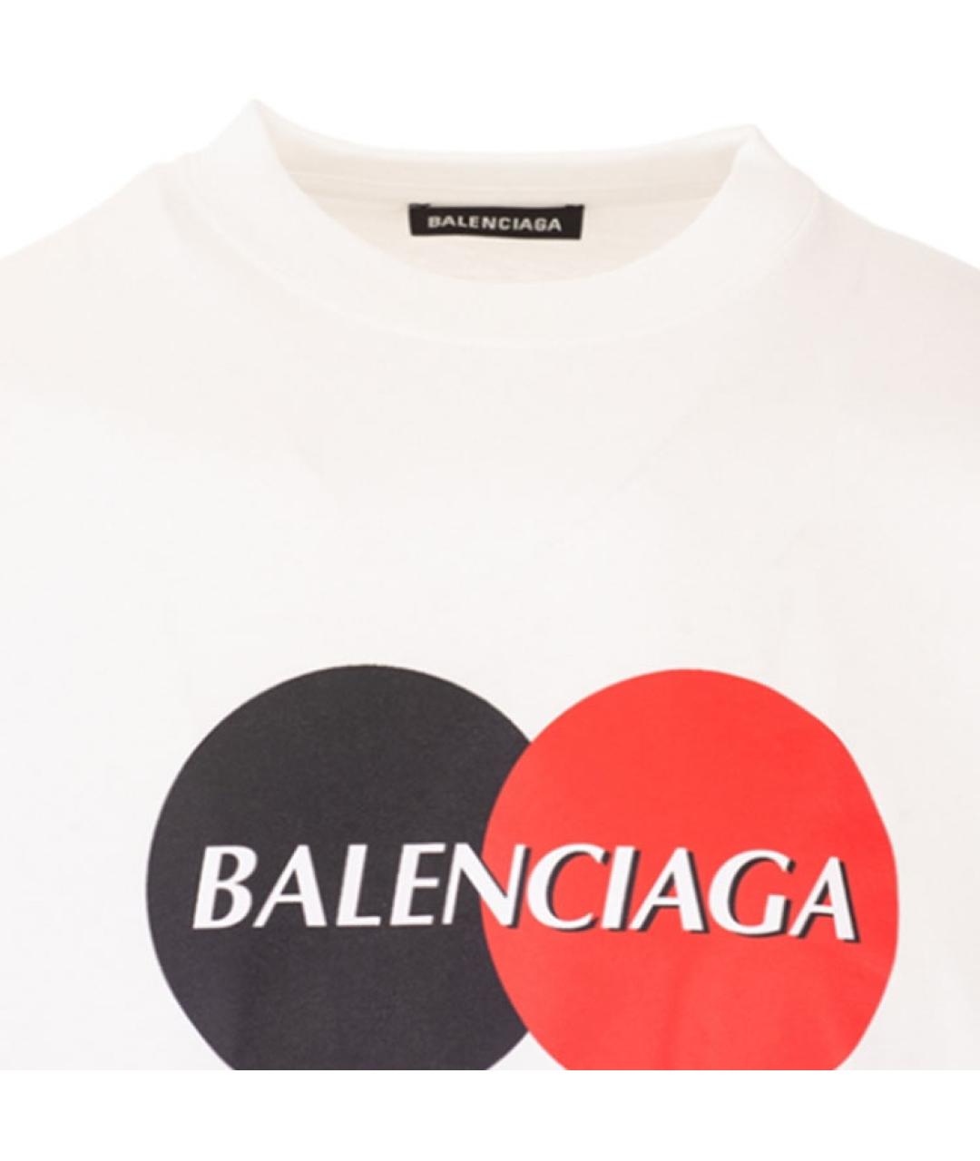 BALENCIAGA Белая хлопковая футболка, фото 4