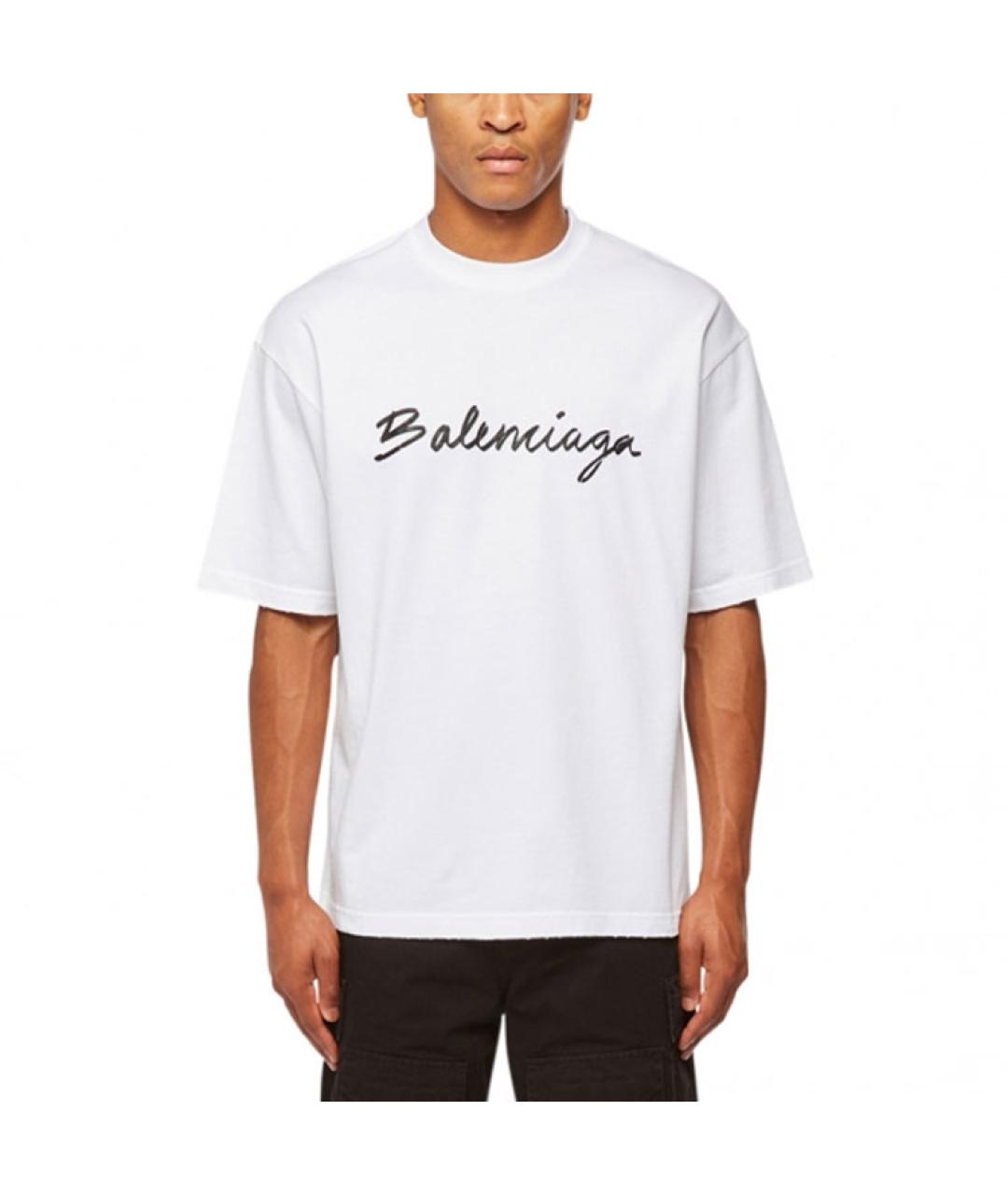 BALENCIAGA Белая хлопковая футболка, фото 3