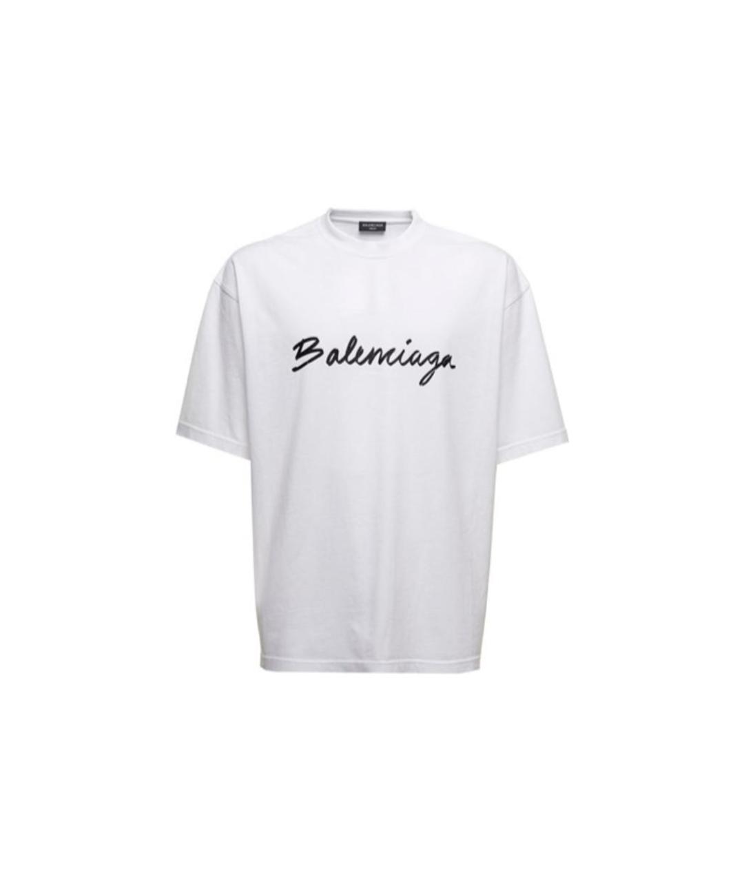 BALENCIAGA Белая хлопковая футболка, фото 1