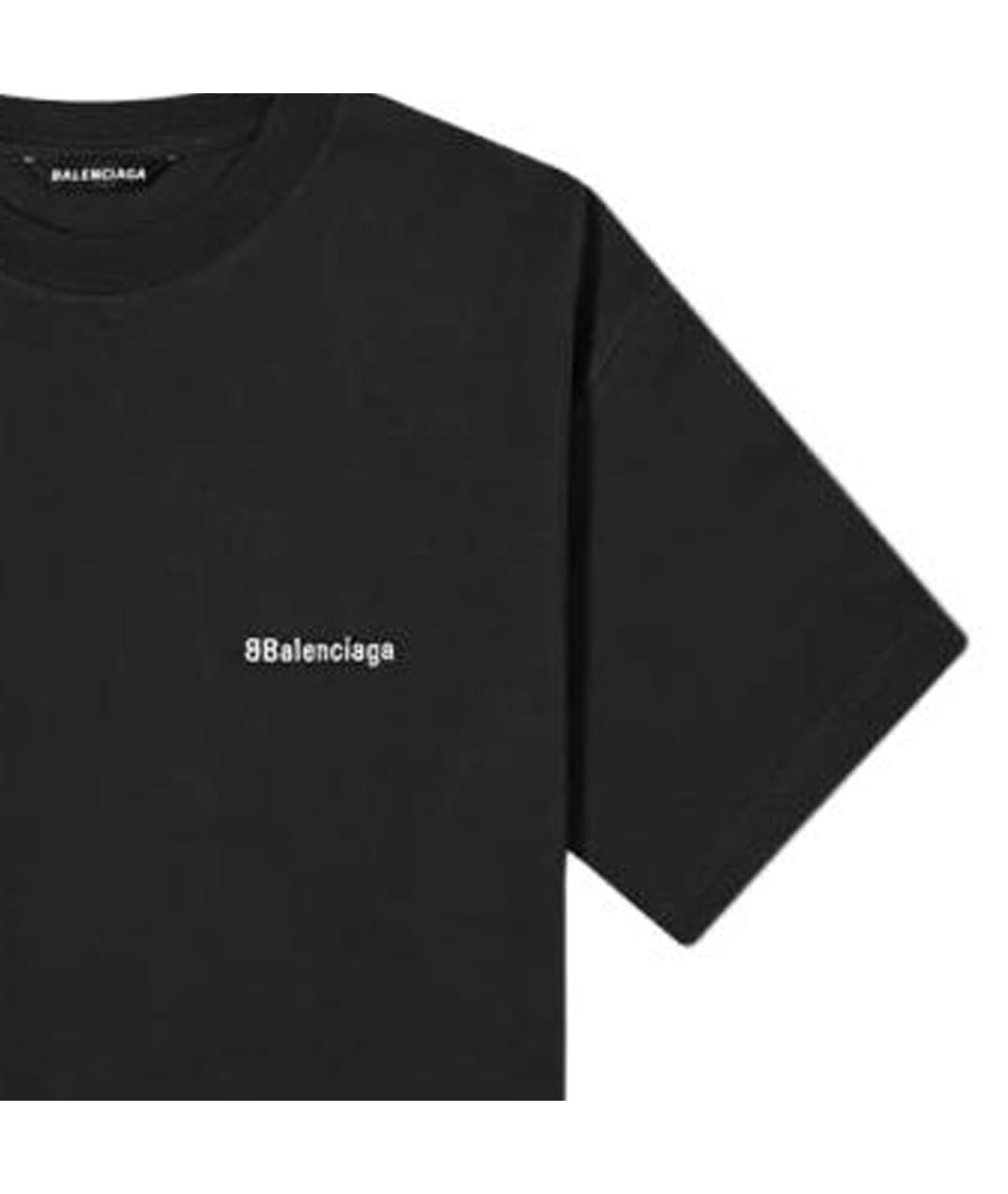 BALENCIAGA Черная хлопковая футболка, фото 7