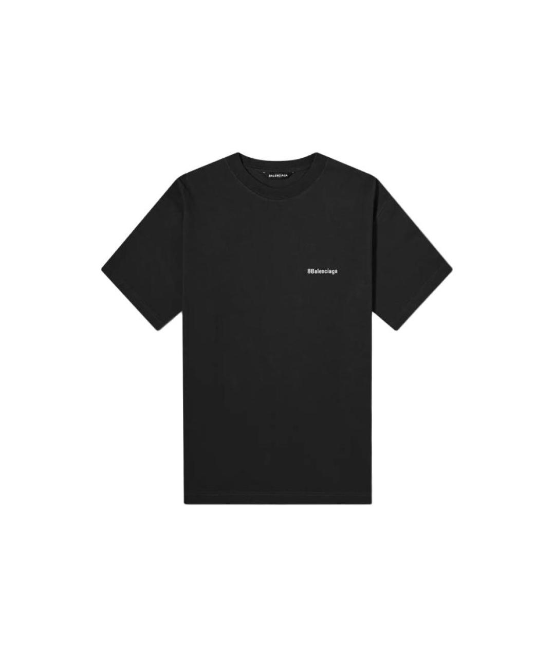 BALENCIAGA Черная хлопковая футболка, фото 1