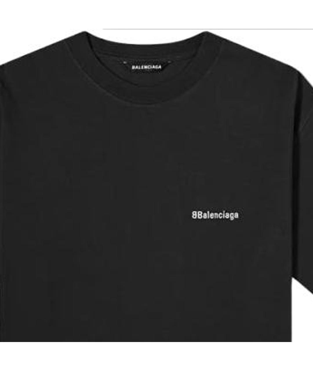 BALENCIAGA Черная хлопковая футболка, фото 6