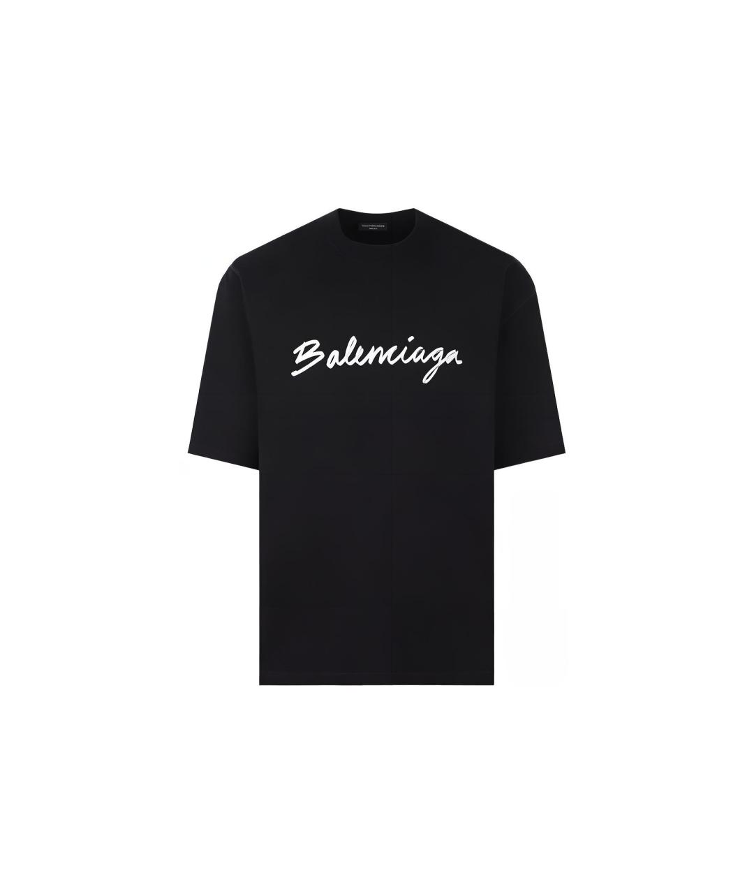 BALENCIAGA Черная хлопковая футболка, фото 1