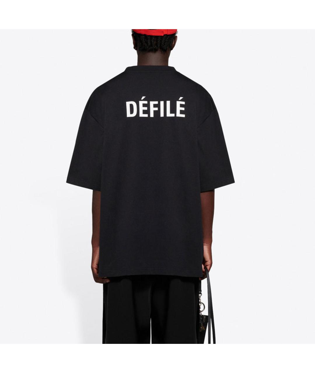 BALENCIAGA Черная хлопковая футболка, фото 5