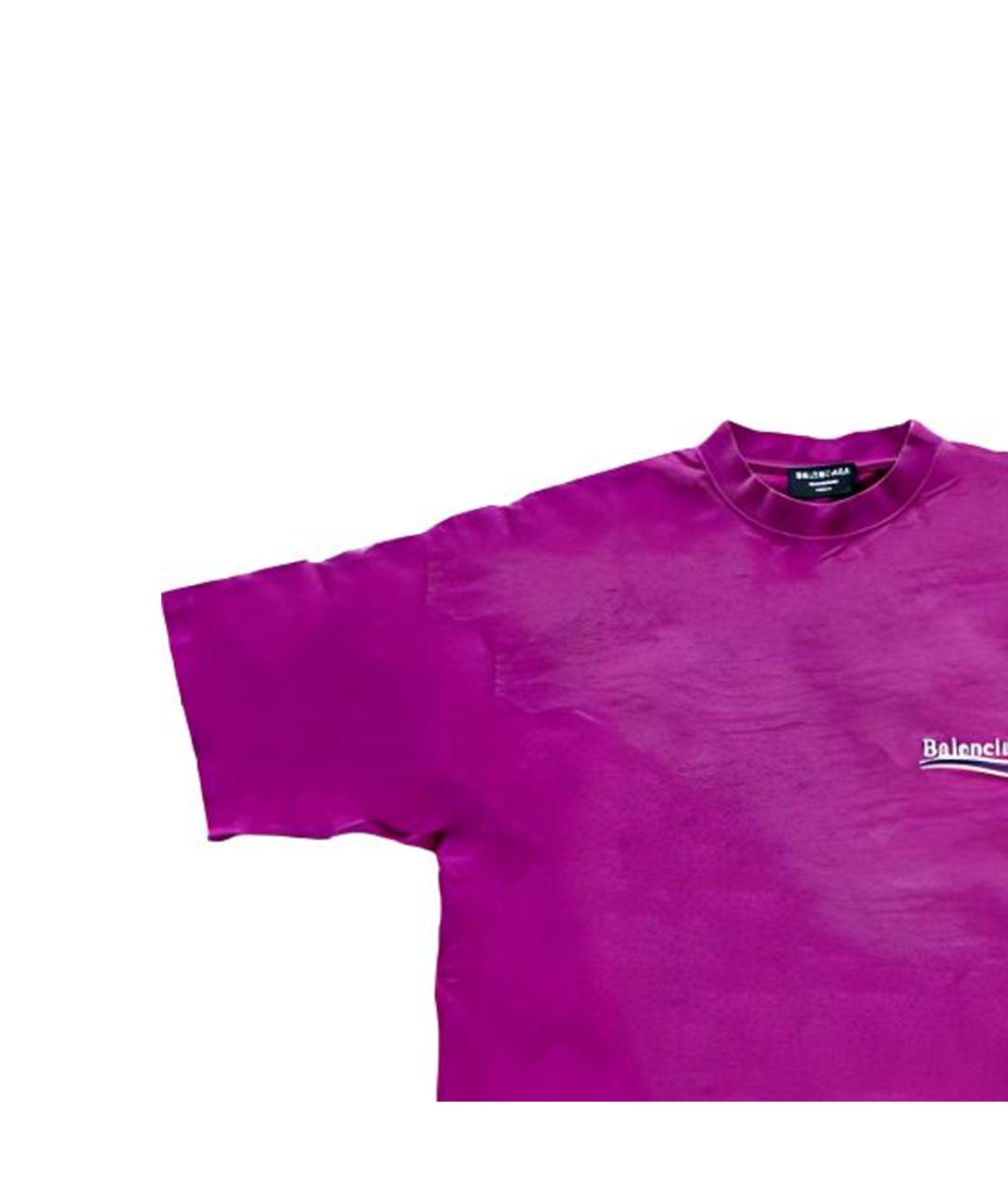 BALENCIAGA Фиолетовая хлопковая футболка, фото 2