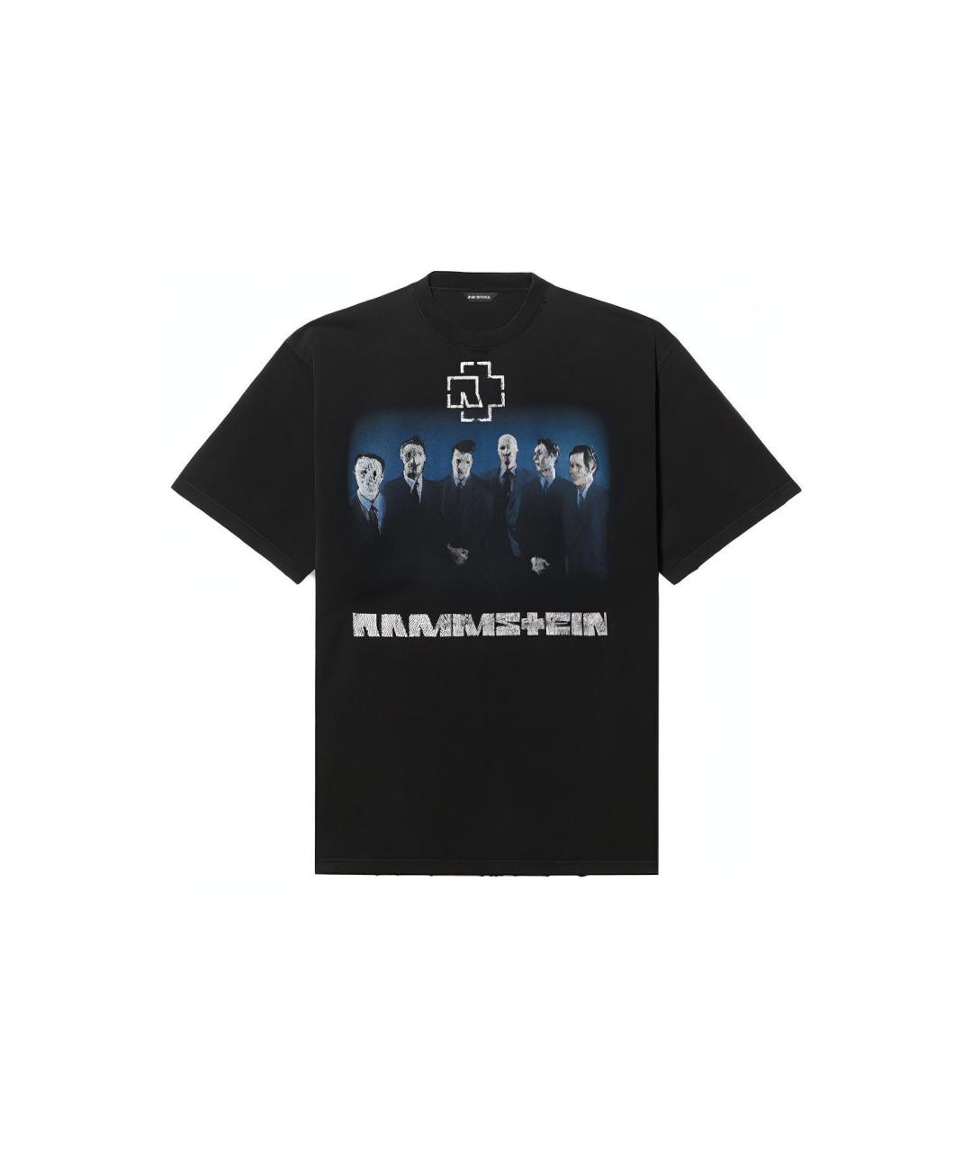 BALENCIAGA Черная хлопковая футболка, фото 1