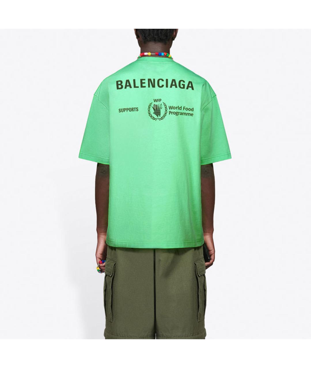 BALENCIAGA Зеленая хлопковая футболка, фото 5