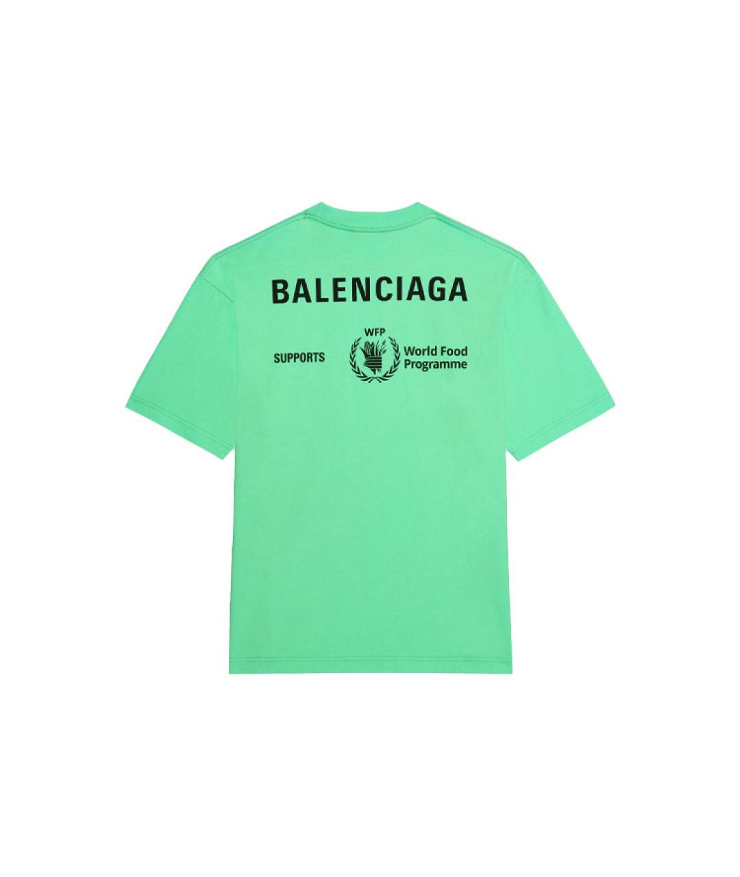 BALENCIAGA Зеленая хлопковая футболка, фото 2