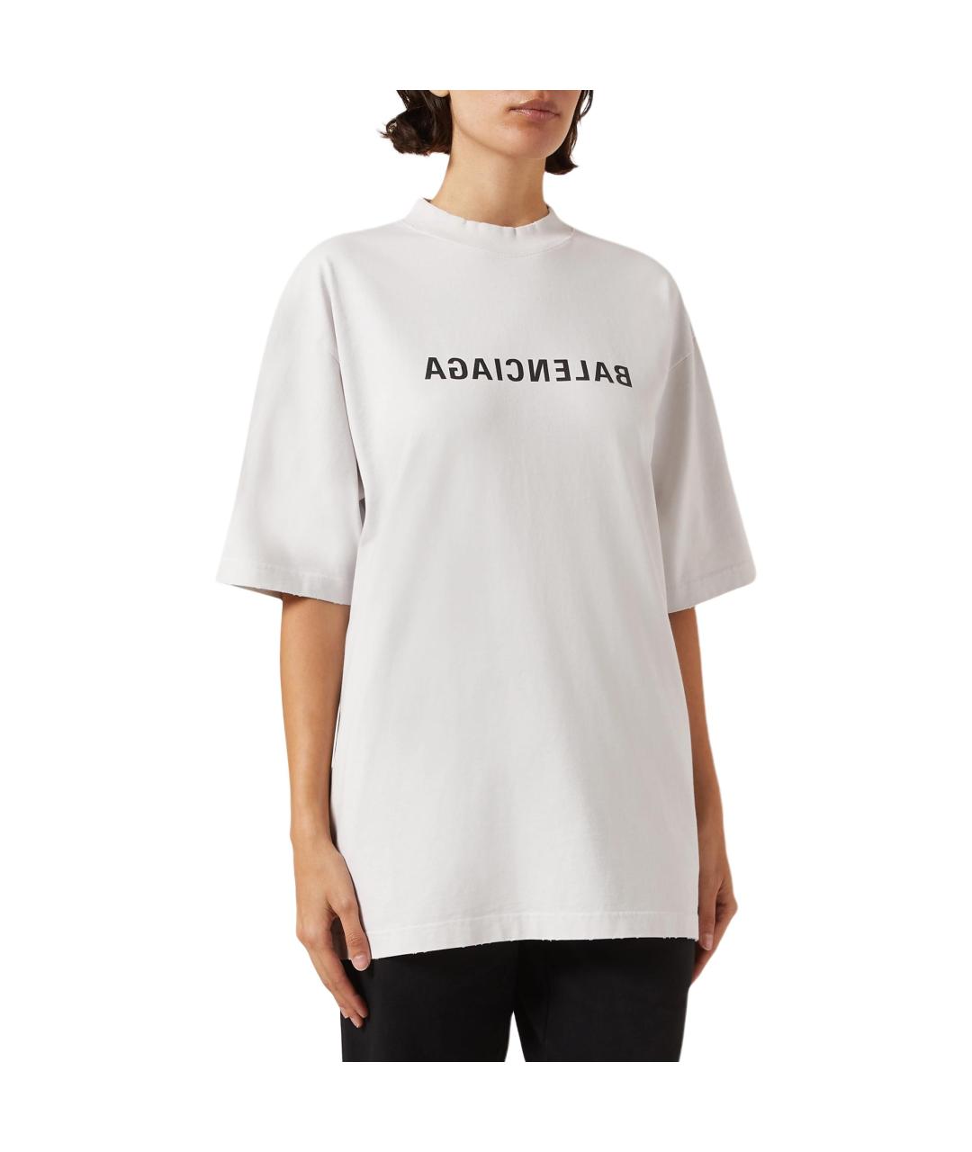 BALENCIAGA Бежевая хлопковая футболка, фото 8