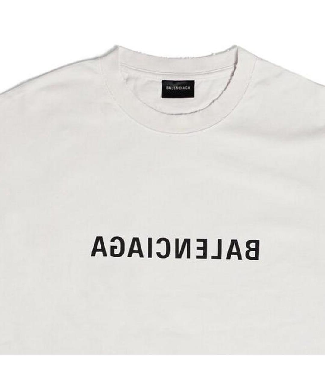 BALENCIAGA Бежевая хлопковая футболка, фото 6