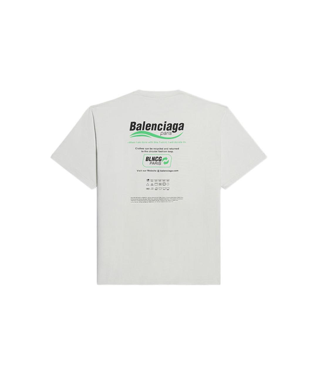 BALENCIAGA Белая хлопковая футболка, фото 2