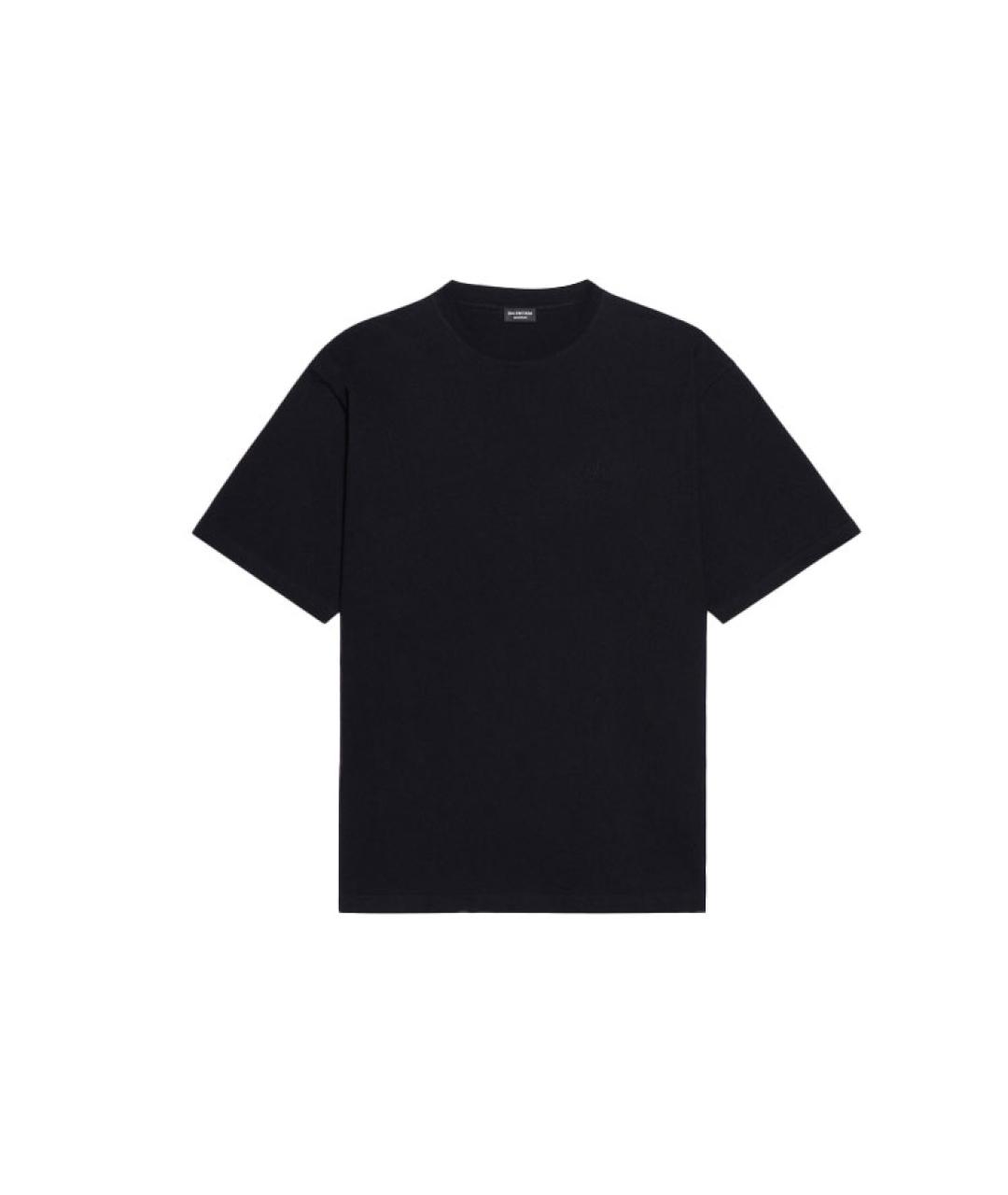 BALENCIAGA Черная хлопковая футболка, фото 1