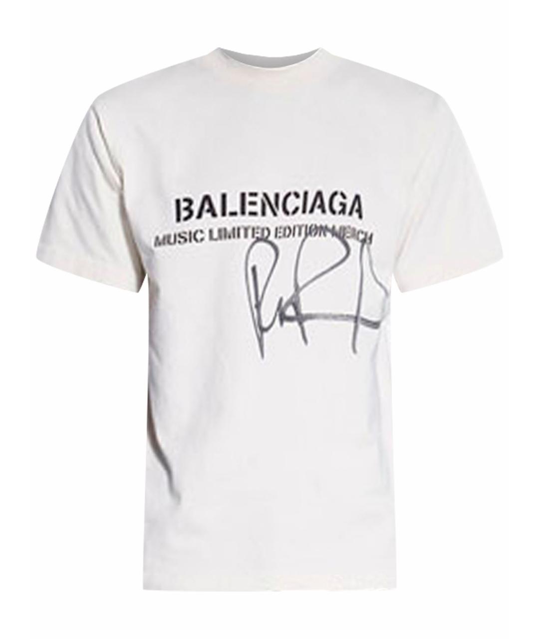 BALENCIAGA Бежевая хлопковая футболка, фото 1