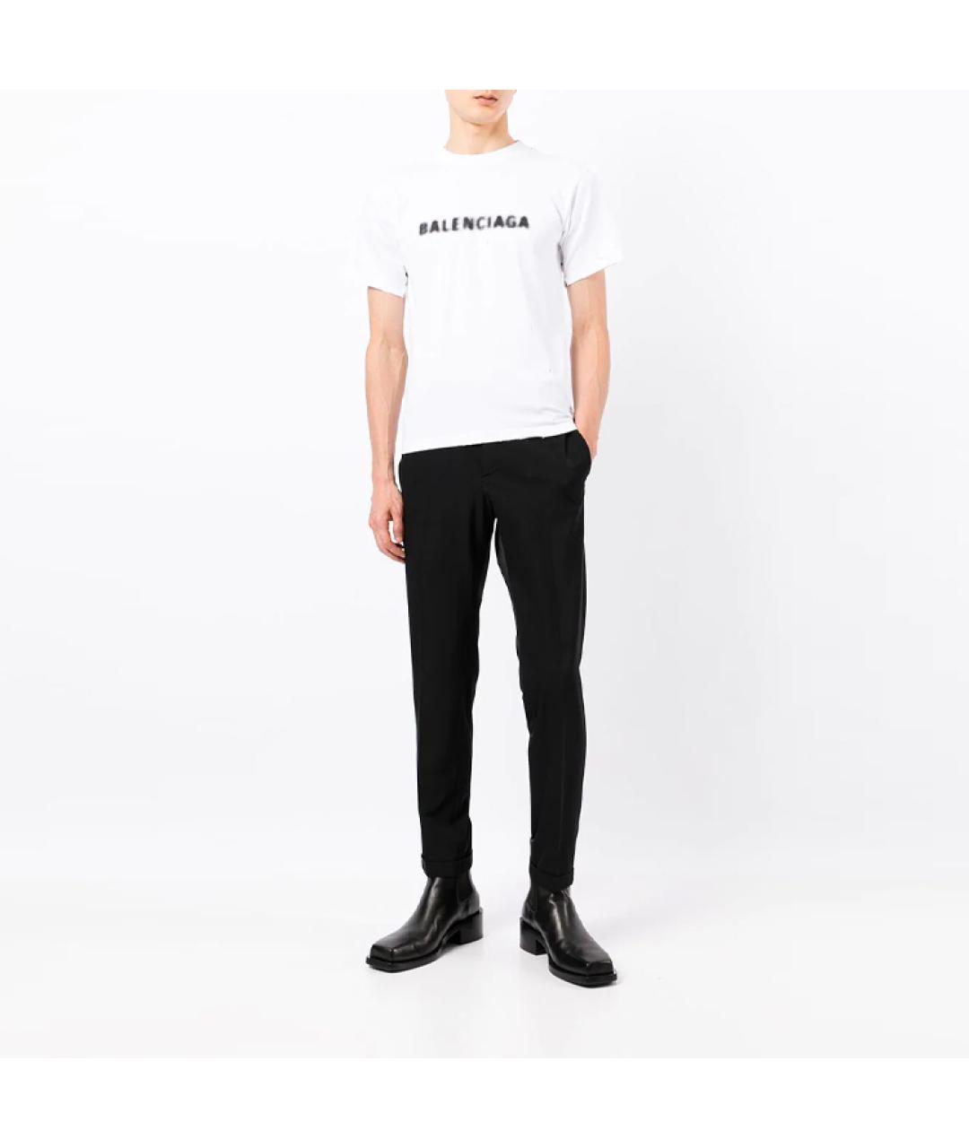 BALENCIAGA Белая хлопковая футболка, фото 2