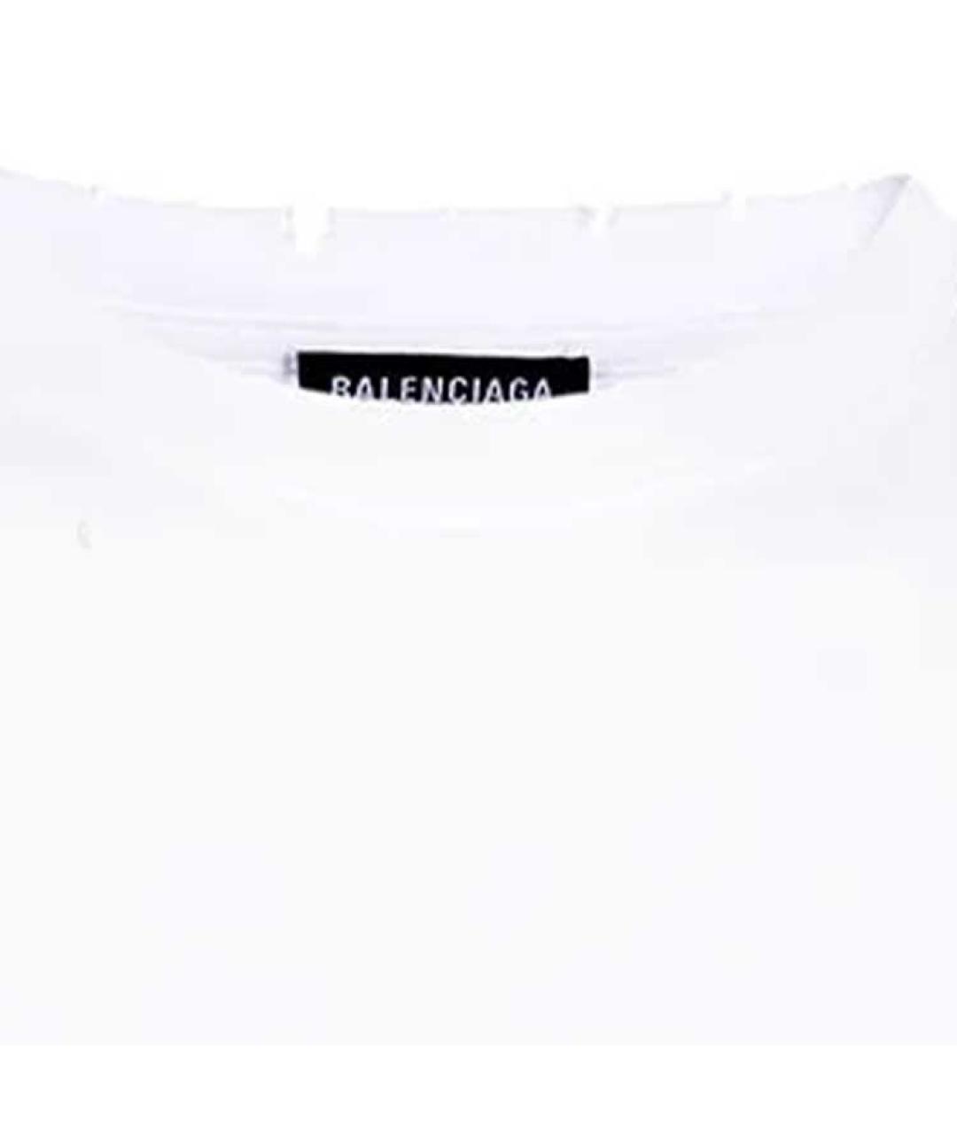 BALENCIAGA Белая хлопковая футболка, фото 7