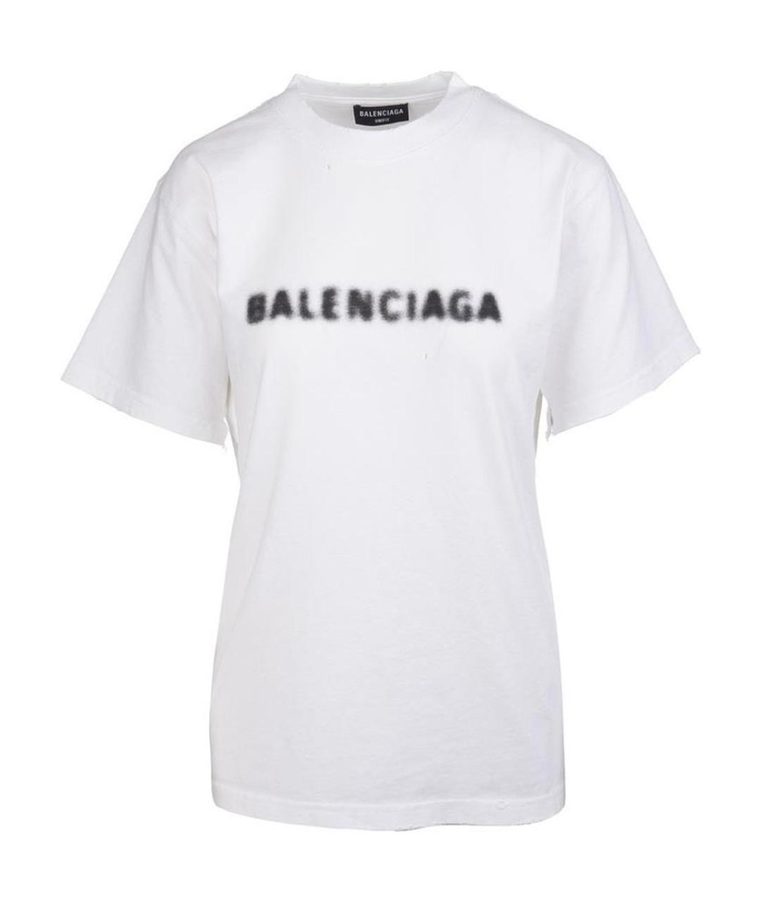BALENCIAGA Белая хлопковая футболка, фото 1