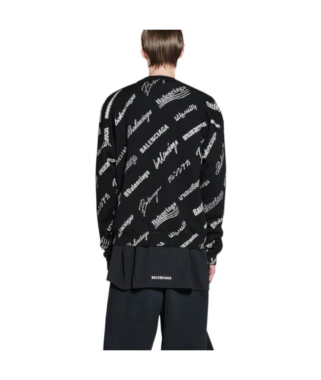 BALENCIAGA Черный кашемировый джемпер / свитер, фото 7