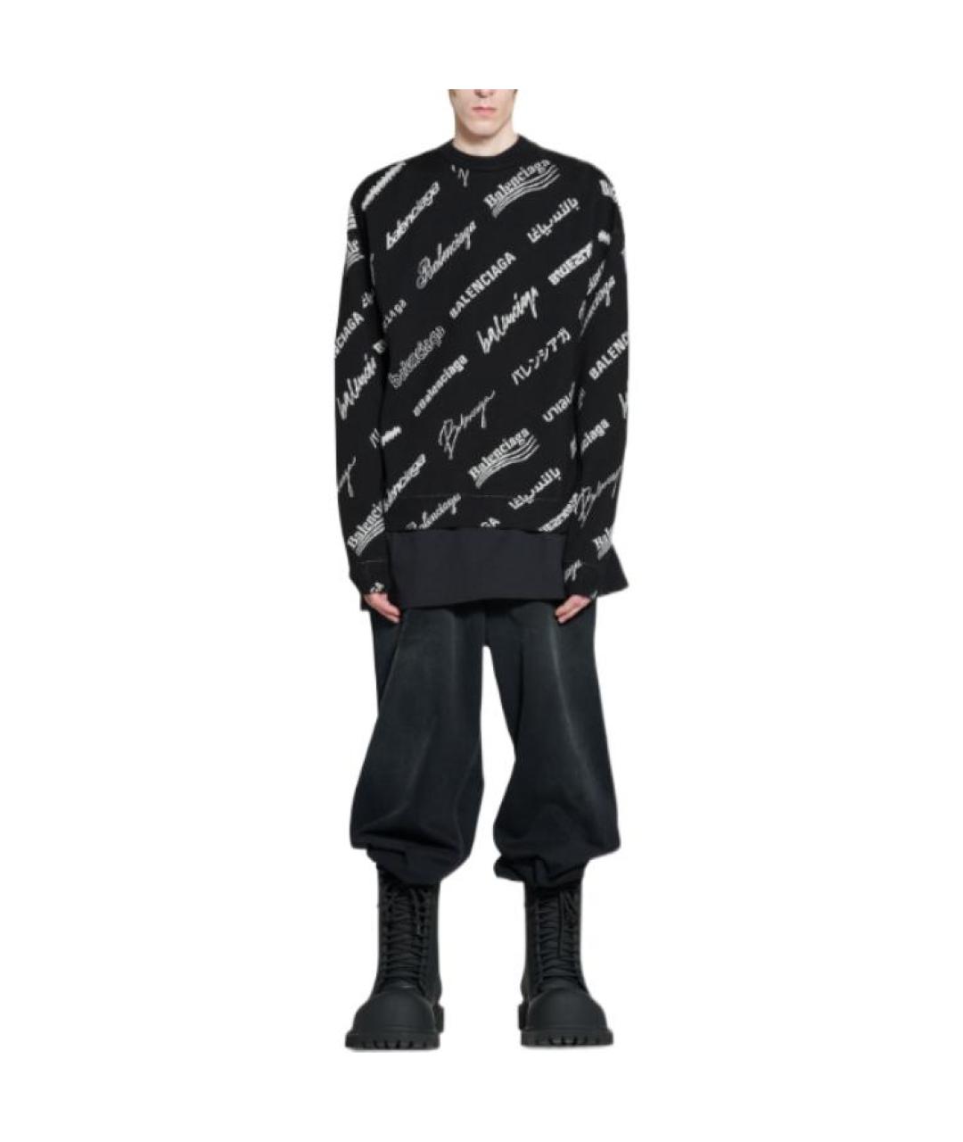 BALENCIAGA Черный кашемировый джемпер / свитер, фото 5