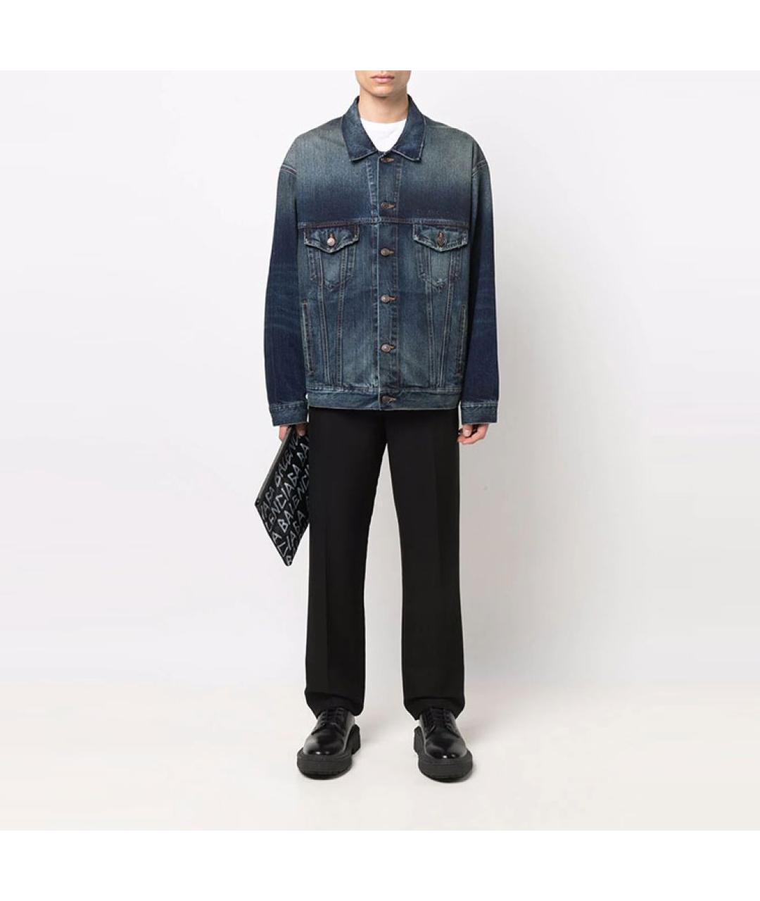 BALENCIAGA Синяя деним куртка, фото 2