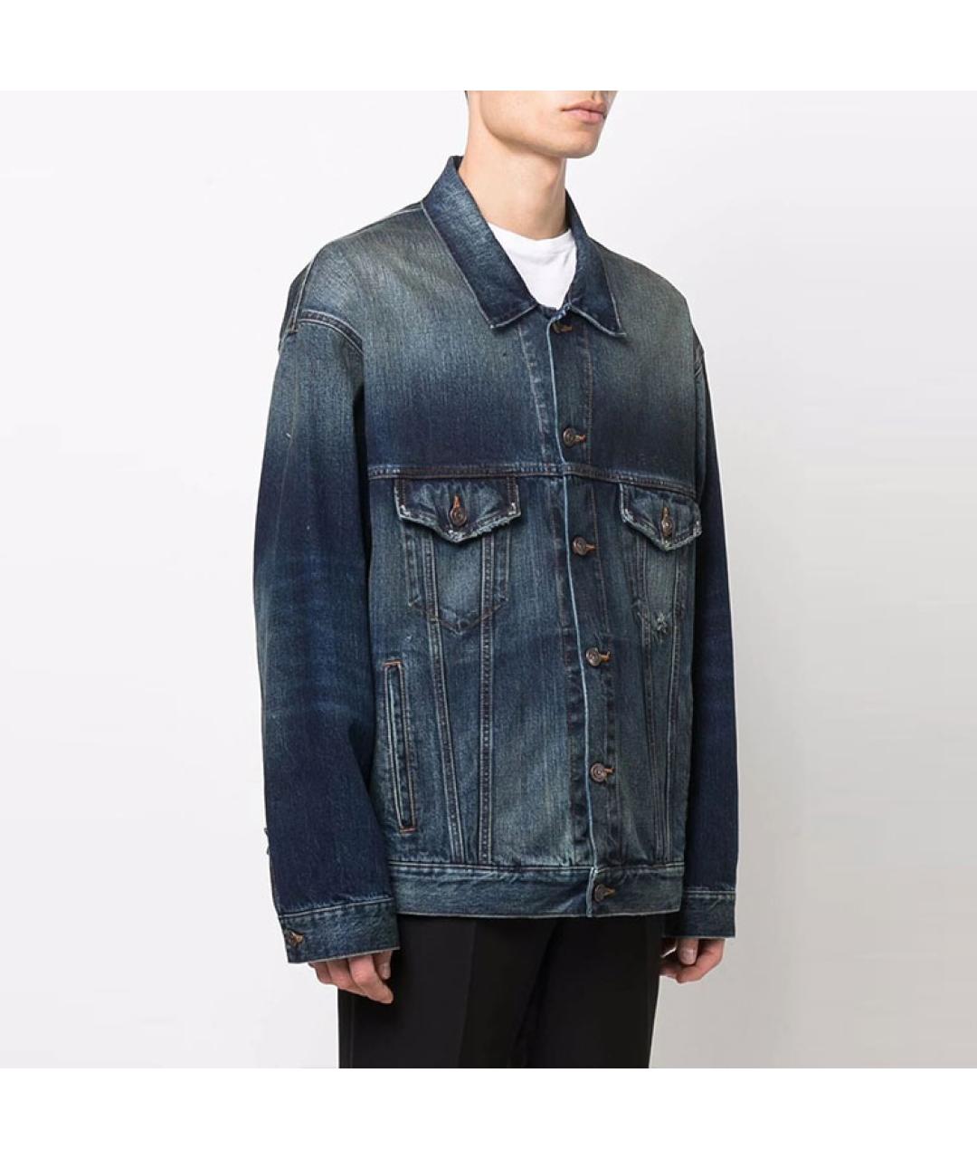 BALENCIAGA Синяя деним куртка, фото 4
