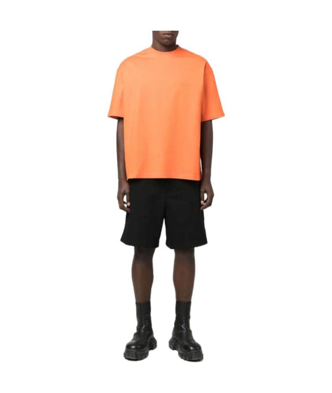 BALENCIAGA Оранжевая хлопковая футболка, фото 2