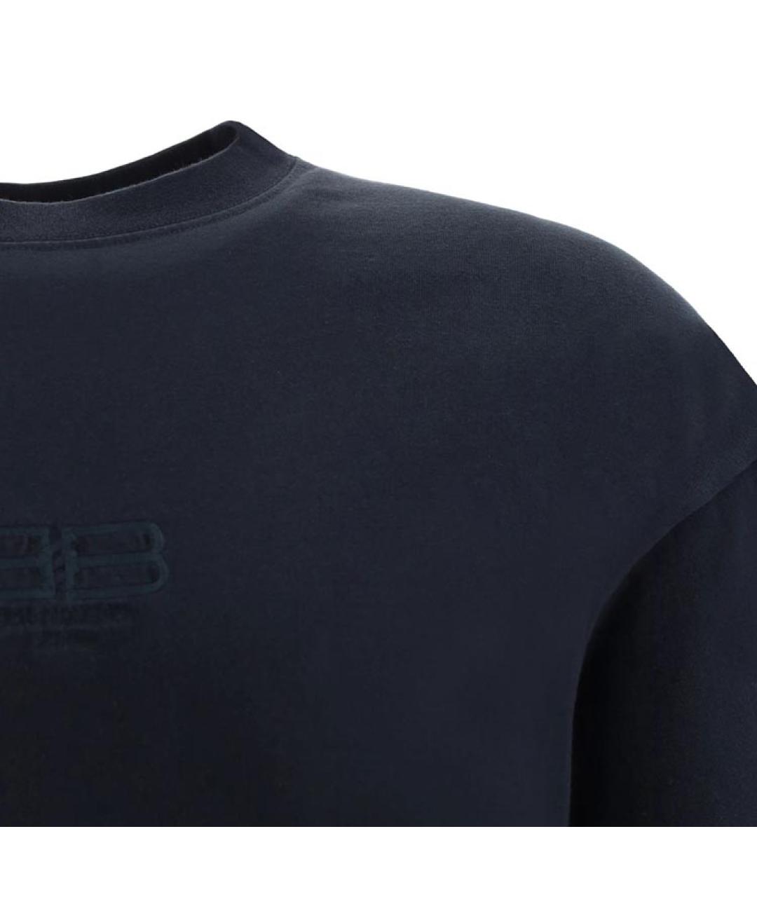 BALENCIAGA Черная хлопковая футболка, фото 3