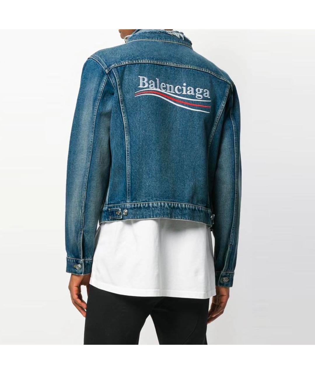 BALENCIAGA Синяя деним куртка, фото 4