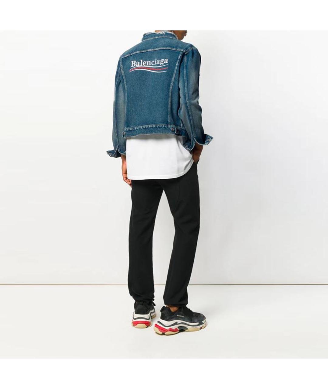 BALENCIAGA Синяя деним куртка, фото 2