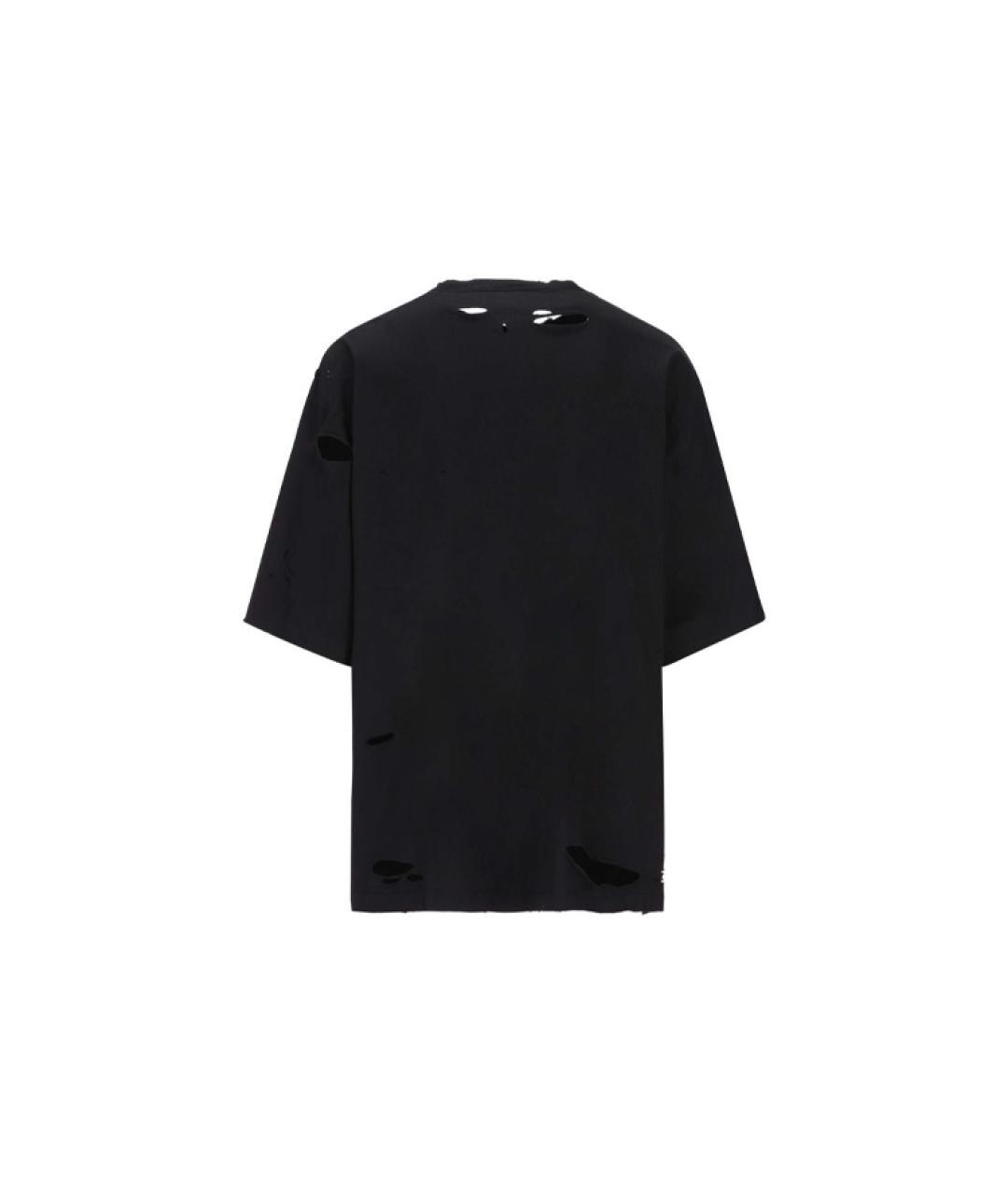 BALENCIAGA Черная хлопковая футболка, фото 2
