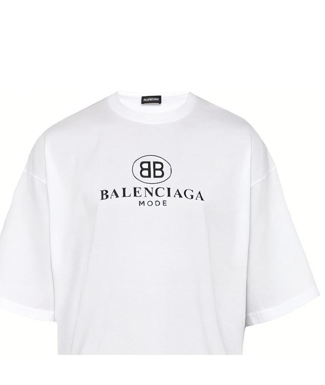BALENCIAGA Белая хлопковая футболка, фото 5