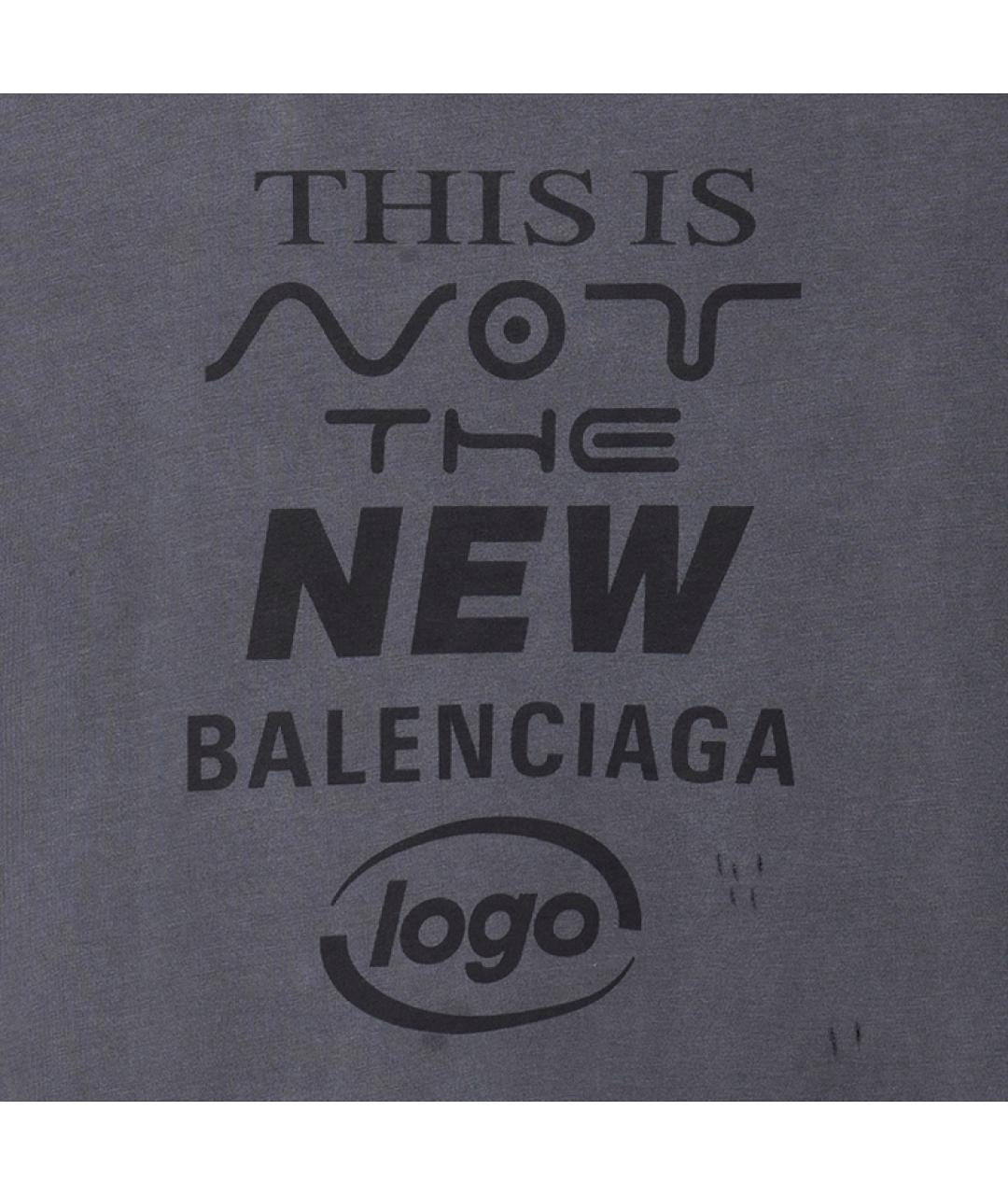 BALENCIAGA Черная хлопковая футболка, фото 4