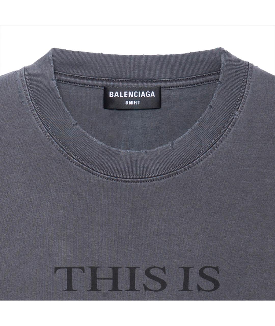 BALENCIAGA Черная хлопковая футболка, фото 5
