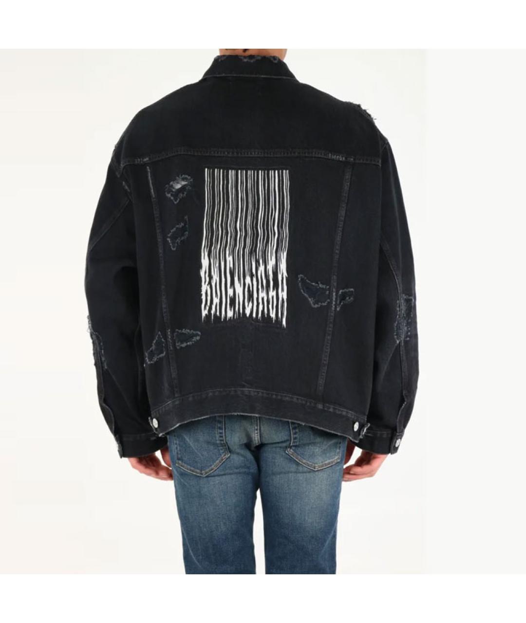 BALENCIAGA Черная деним куртка, фото 4