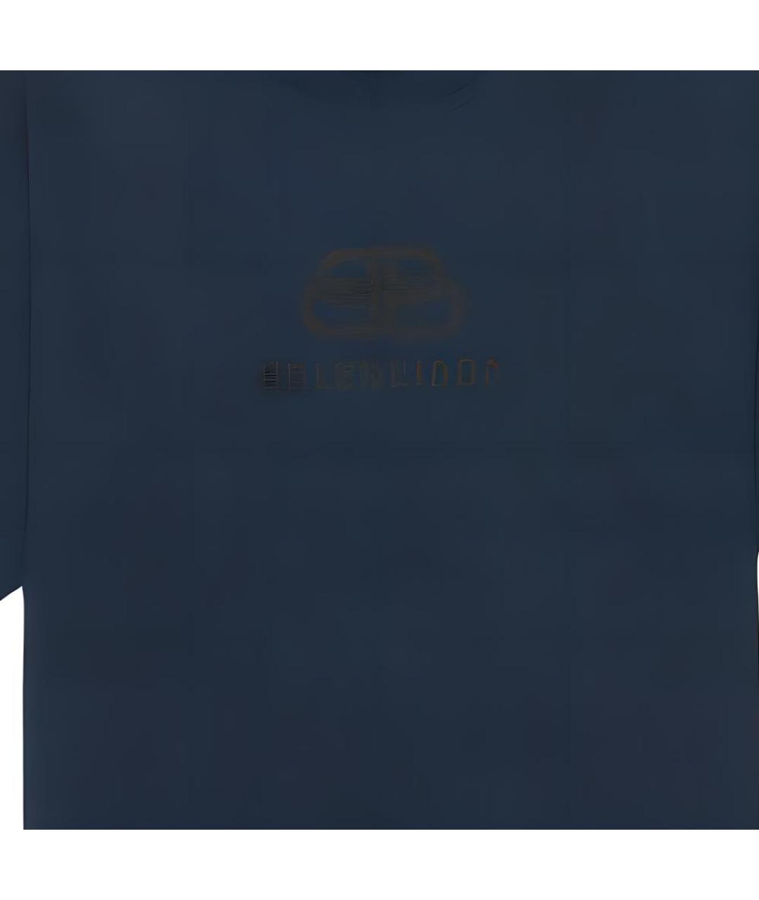 BALENCIAGA Синяя хлопковая футболка, фото 5