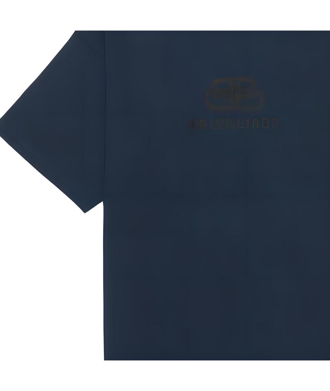BALENCIAGA Синяя хлопковая футболка, фото 4