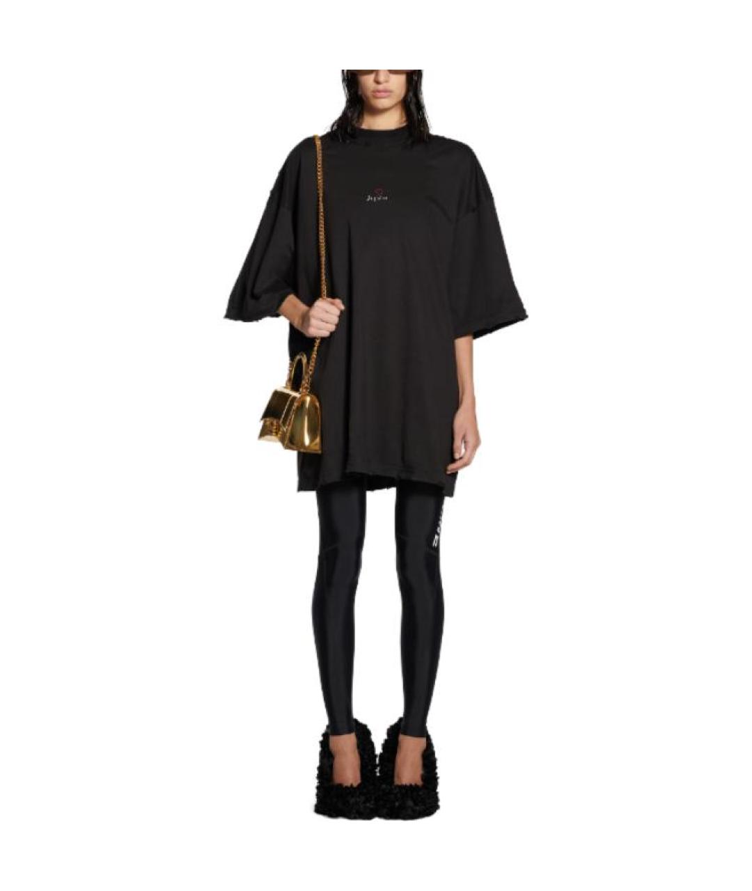 BALENCIAGA Черная хлопковая футболка, фото 3