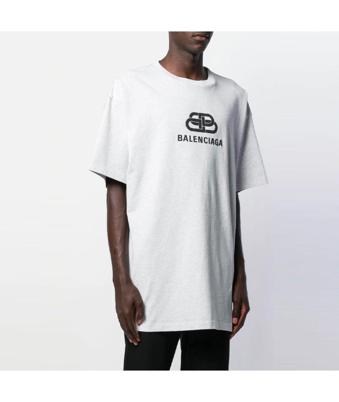 BALENCIAGA Белая хлопковая футболка, фото 4