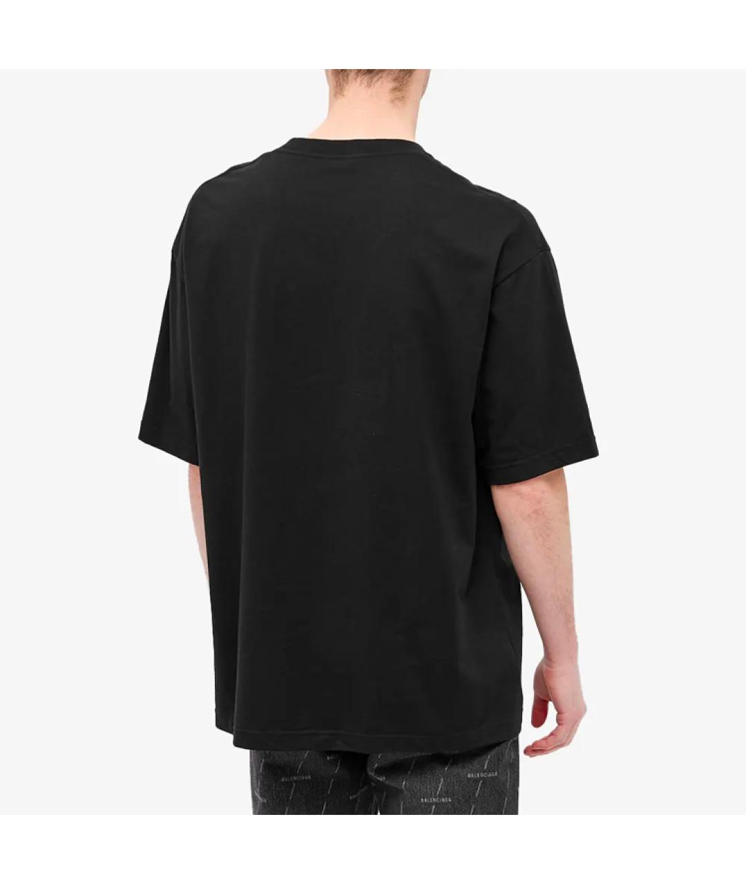 BALENCIAGA Черная хлопковая футболка, фото 4