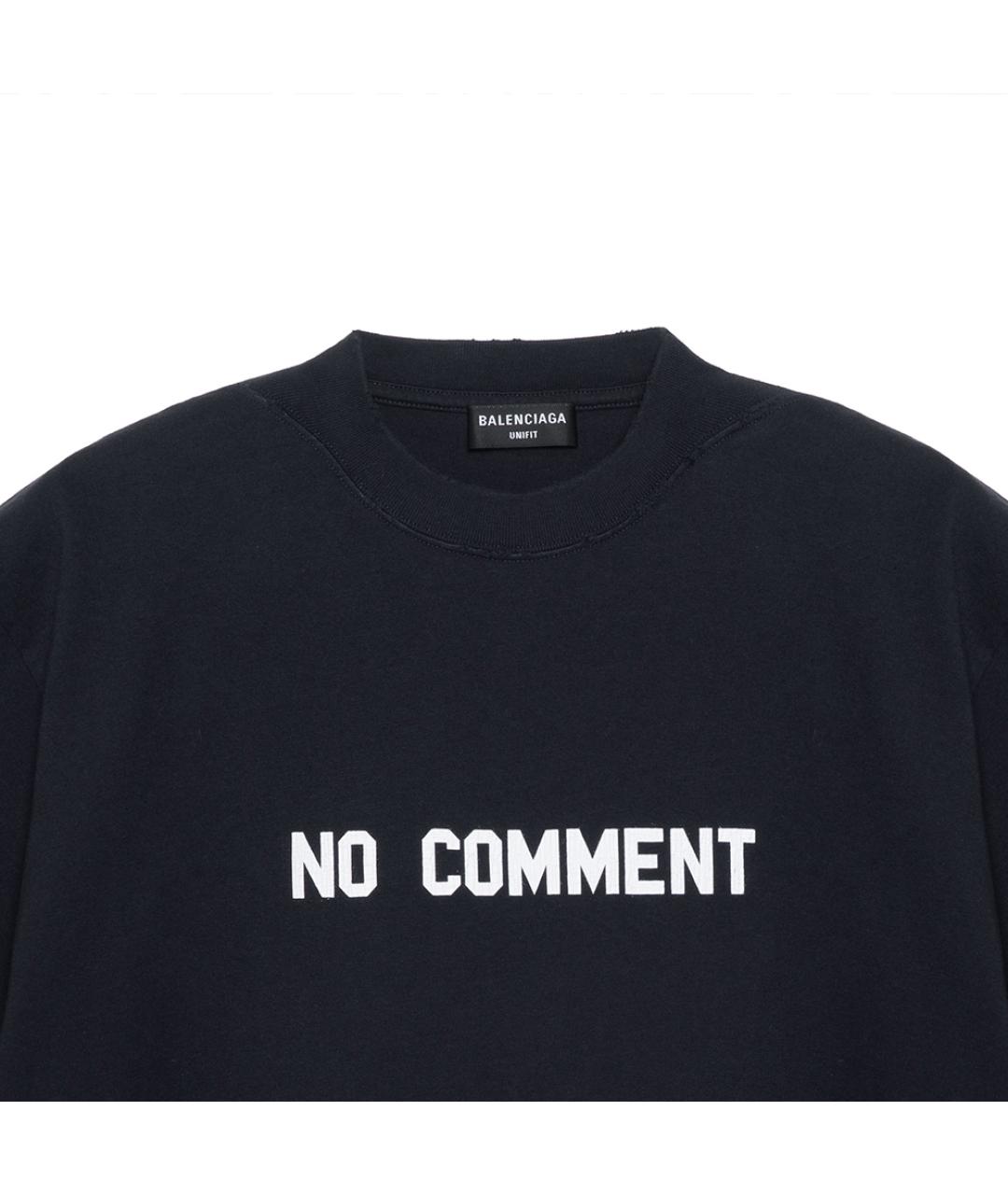 BALENCIAGA Темно-синяя хлопковая футболка, фото 6