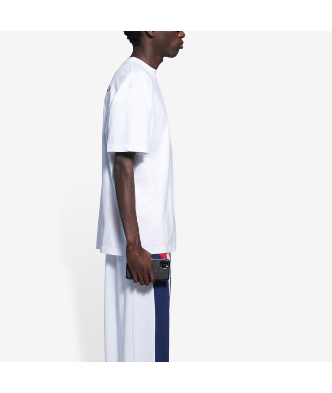 BALENCIAGA Белая хлопковая футболка, фото 6