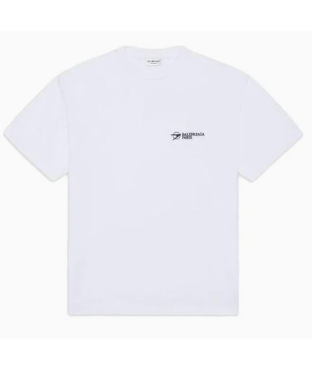 BALENCIAGA Белая хлопковая футболка, фото 9