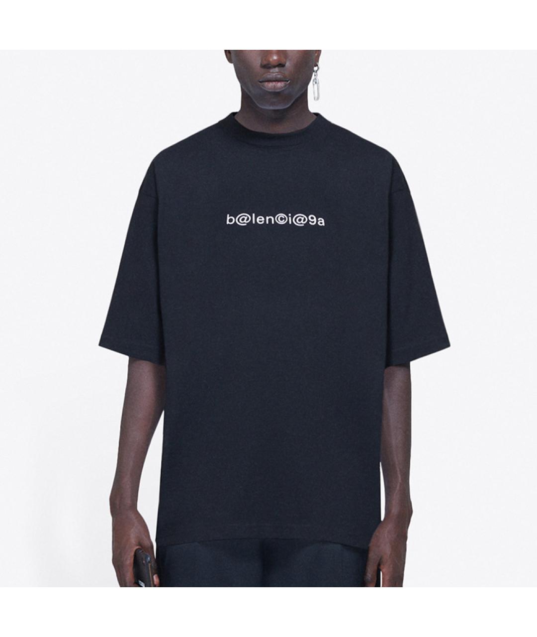 BALENCIAGA Черная хлопковая футболка, фото 4