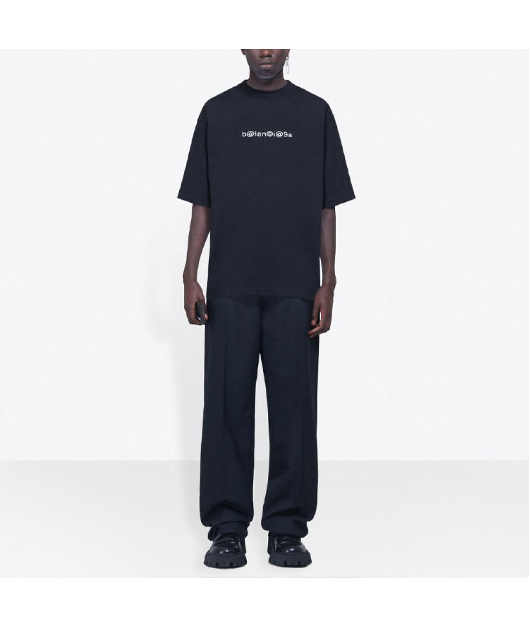 BALENCIAGA Черная хлопковая футболка, фото 3