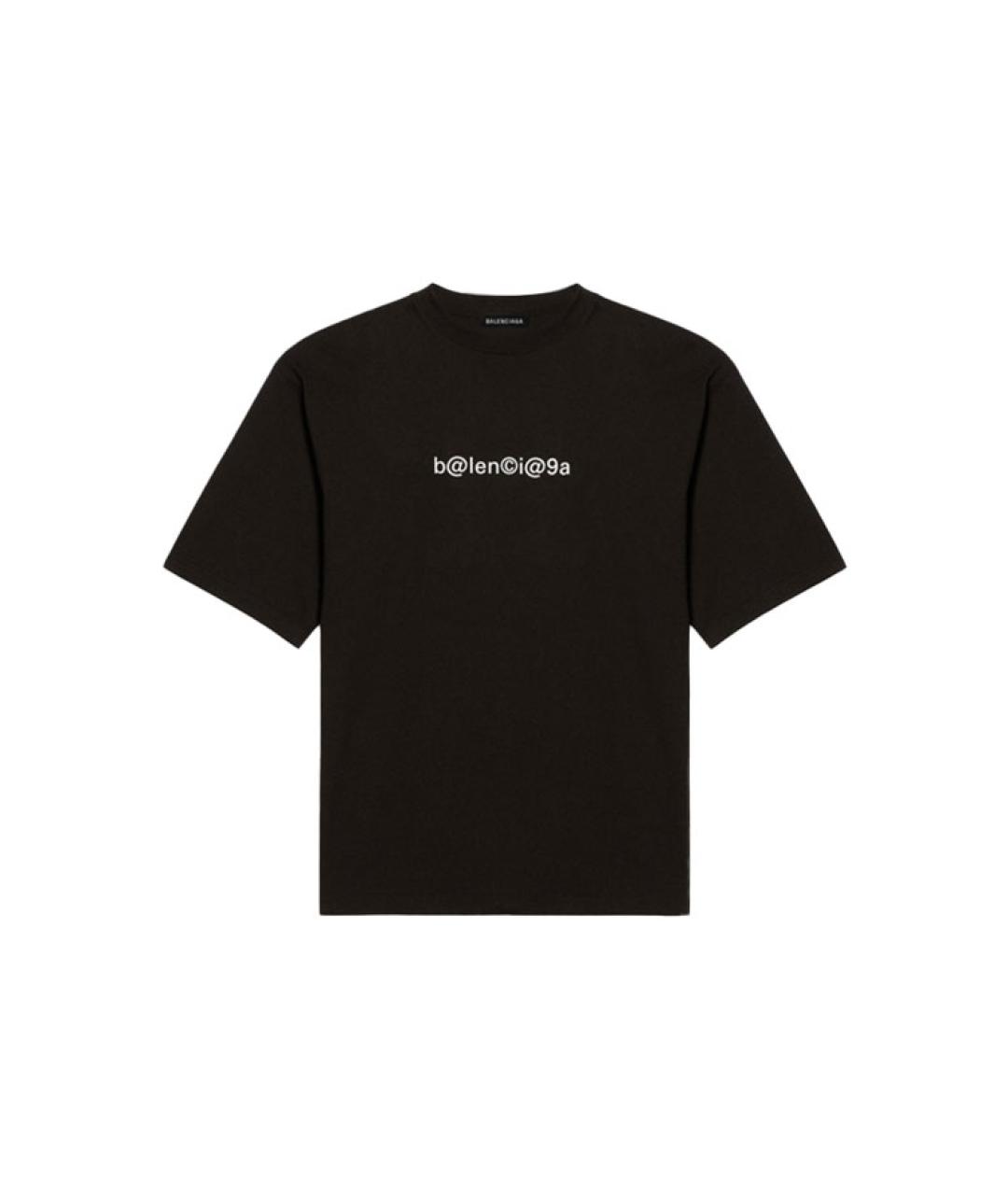 BALENCIAGA Черная хлопковая футболка, фото 1